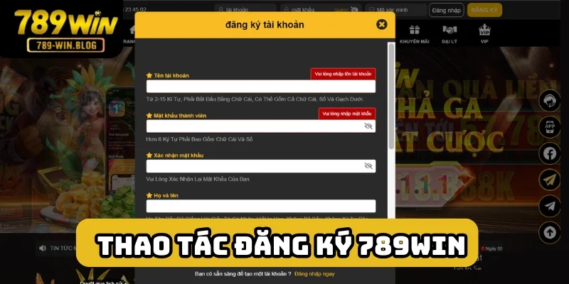 Thao tác đăng ký 789win rất đơn giản Thao tác đăng ký 789win rất đơn giản